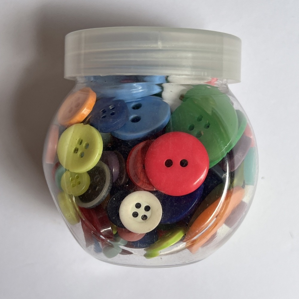 Crafter's Square Notions Buttons - 4 oz Jar - Random Colors and Sizes